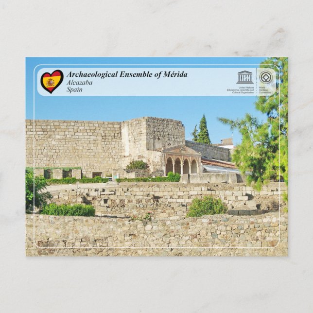 UNESCO WHS - Alcazaba i Mérida Vykort (Framsida)