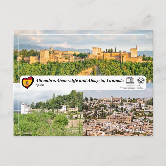 Unesco WHS - Alhambra, Generalife och Albayzín Vykort (Framsida)