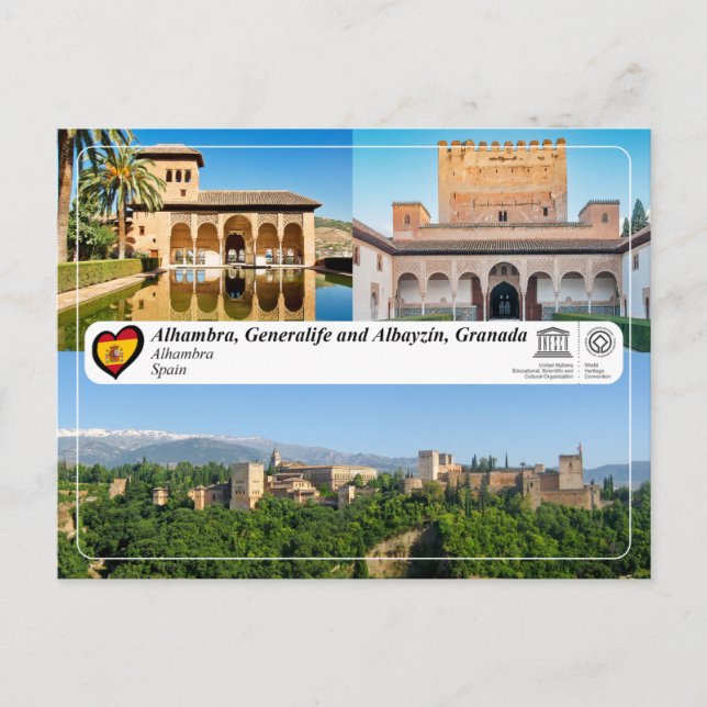 UNESCO WHS - Alhambra, Granada Vykort (Framsida)