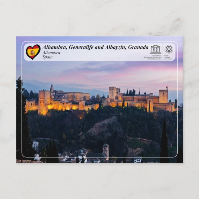 UNESCO WHS - Alhambra, Granada Vykort (Framsida)