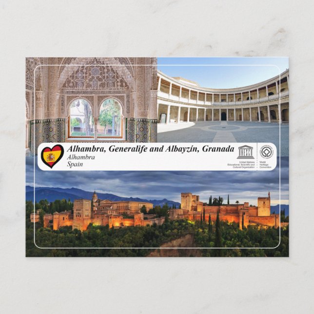UNESCO WHS - Alhambra, Granada Vykort (Framsida)