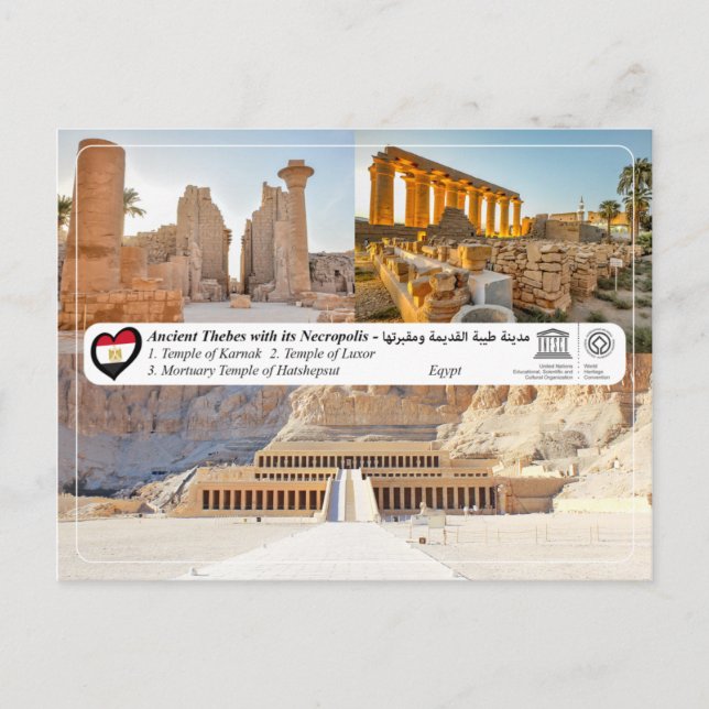 Unesco WHS - Ancient Thebes med dess Necropolis Vykort (Framsida)