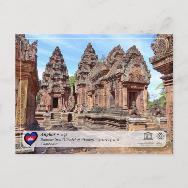 Unesco WHS - Angkor - Banteay Srei Vykort (Framsida)