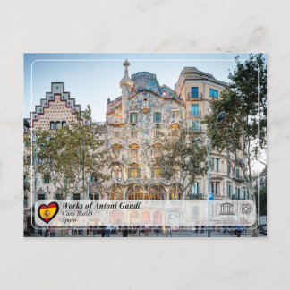 Unesco WHS - Antoni Gaudí - Casa Batlló Vykort