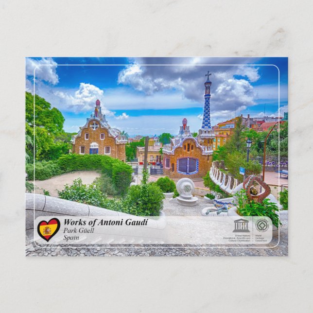 Unesco WHS - Antoni Gaudí - Park Güell Vykort (Framsida)