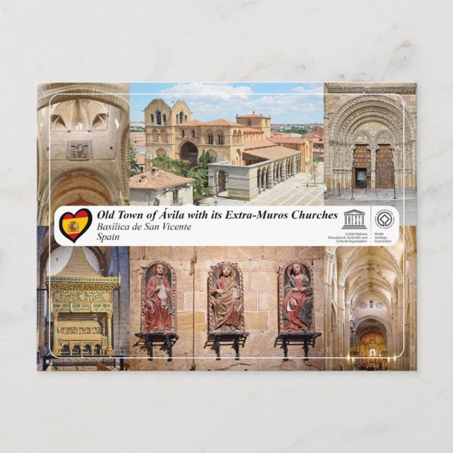 UNESCO WHS - Ávila - Basílica de San Vicente Vykort (Framsida)