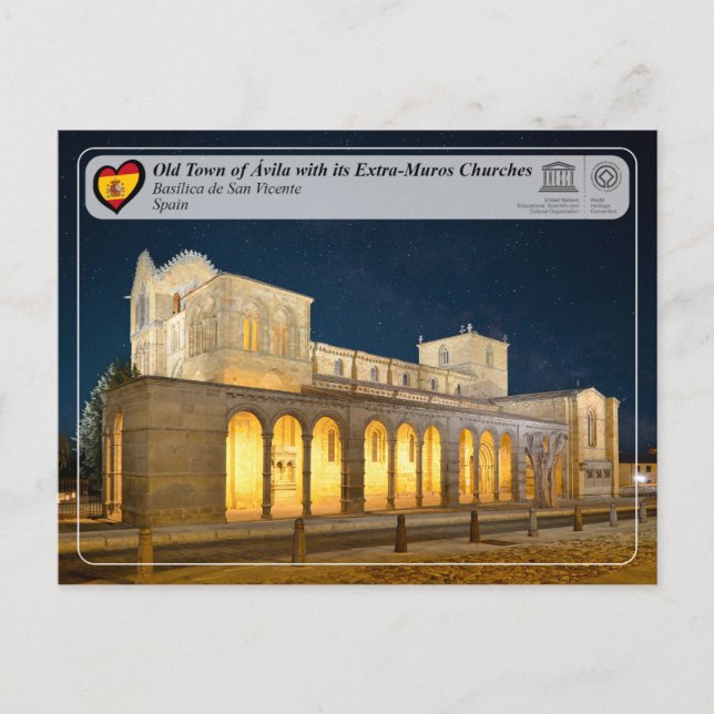 UNESCO WHS - Ávila - Basílica de San Vicente Vykort (Framsida)