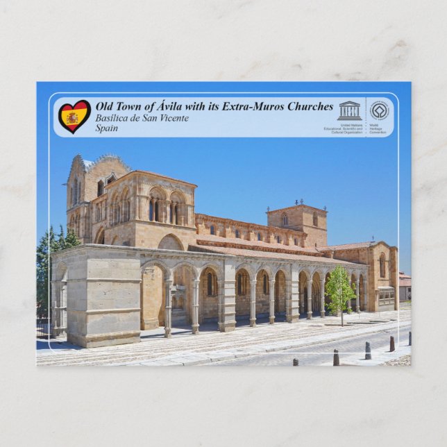UNESCO WHS - Ávila - Basilikan San Vicente Vykort (Framsida)