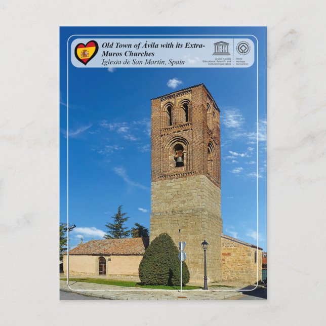 UNESCO WHS - Ávila - San Martínkyrkan Vykort (Framsida)