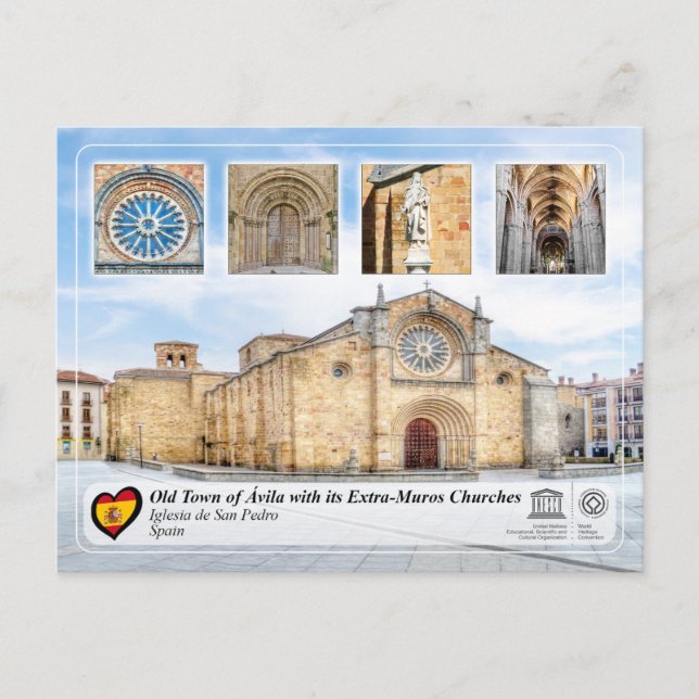 UNESCO WHS - Ávila - San Pedro-kyrkan Vykort (Framsida)