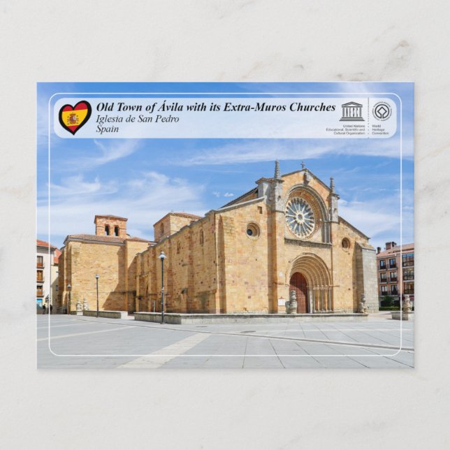 UNESCO WHS - Ávila - San Pedrokyrkan Vykort (Framsida)
