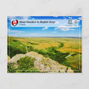 UNESCO WHS - Buffalo-jump med huvud-smetad-in Vykort