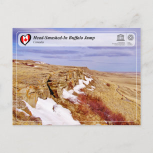 UNESCO WHS - Buffalo-jump med huvud-smetad-in Vykort