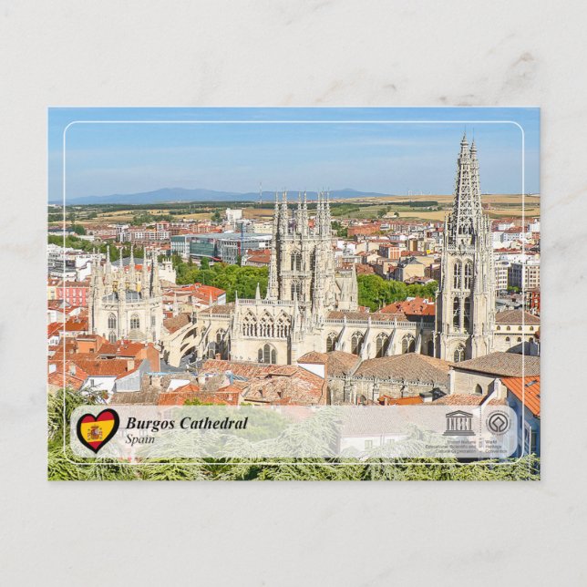 UNESCO WHS, Burgos Cathedral/Catedral de Burgos Vykort (Framsida)
