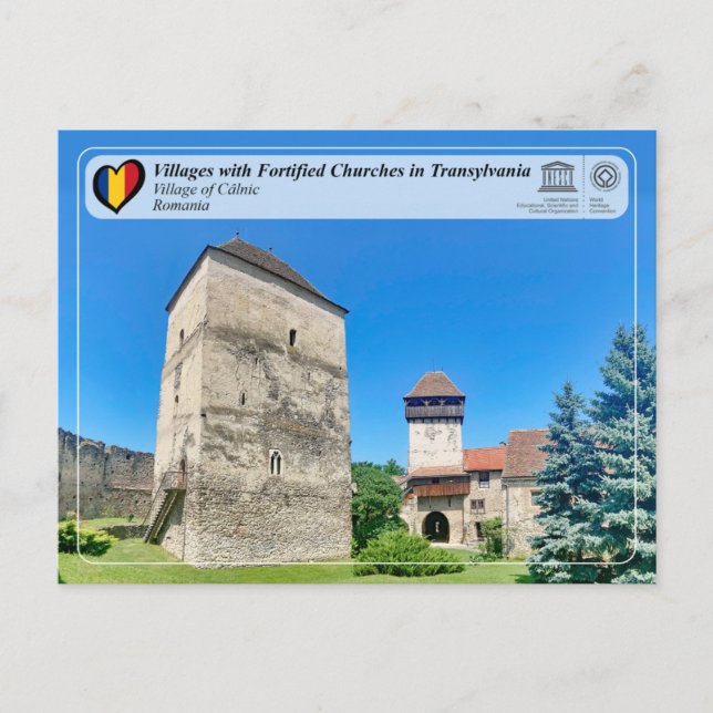 UNESCO WHS - By Călnic - vykort (Framsida)
