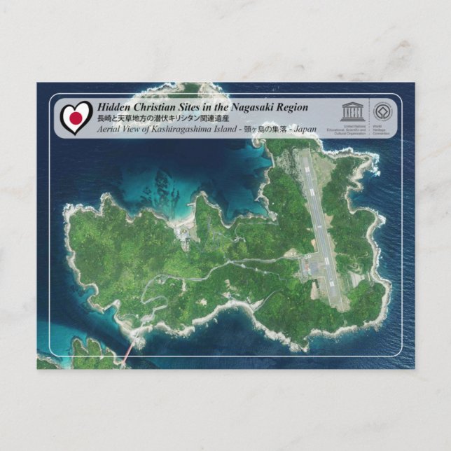 UNESCO WHS - Byar på ön Kashiragashima Vykort (Framsida)