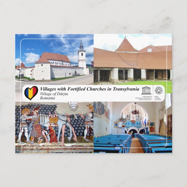 UNESCO WHS - byn Dârjiu vycard Vykort (Framsida)