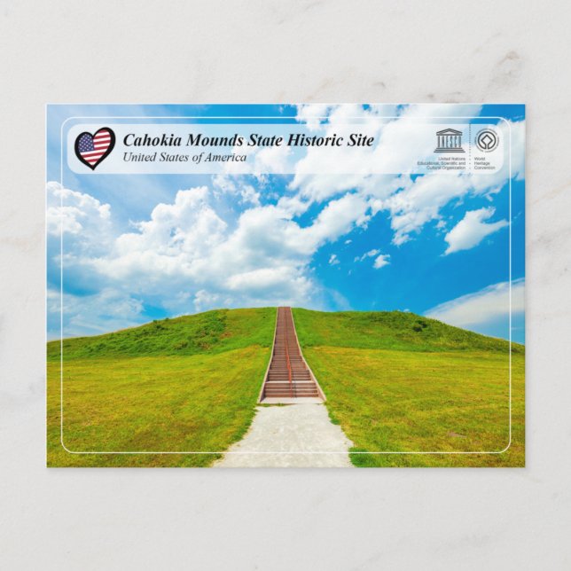 UNESCO WHS - Cahokia Mounds State Historical Site Vykort (Framsida)