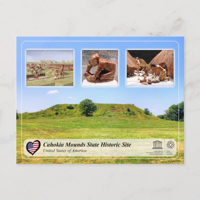 UNESCO WHS - Cahokia Mounds State Historical Site Vykort (Framsida)