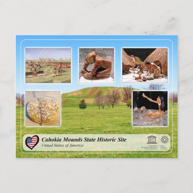 UNESCO WHS - Cahokia Mounds State Historical Site Vykort (Framsida)