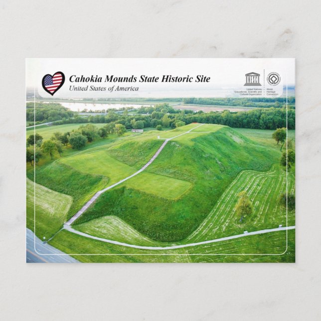 UNESCO WHS - Cahokia Mounds State Historical Site Vykort (Framsida)