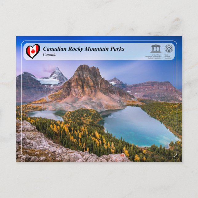UNESCO WHS - Canadian Rocky Mountain Parker Vykort (Framsida)