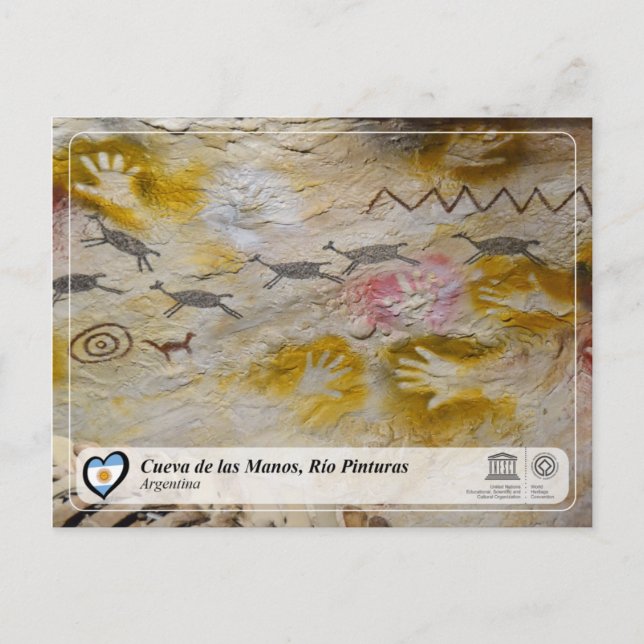 UNESCO WHS - Cueva de las Manos, Río Pintura Vykort (Framsida)