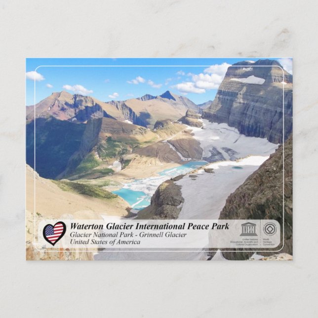 UNESCO WHS - Glacier NP - Grinnell Glacier Vykort (Framsida)