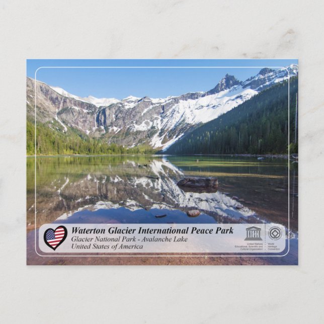 UNESCO  WHS - Glacier NP - Lavin-sjön Vykort (Framsida)