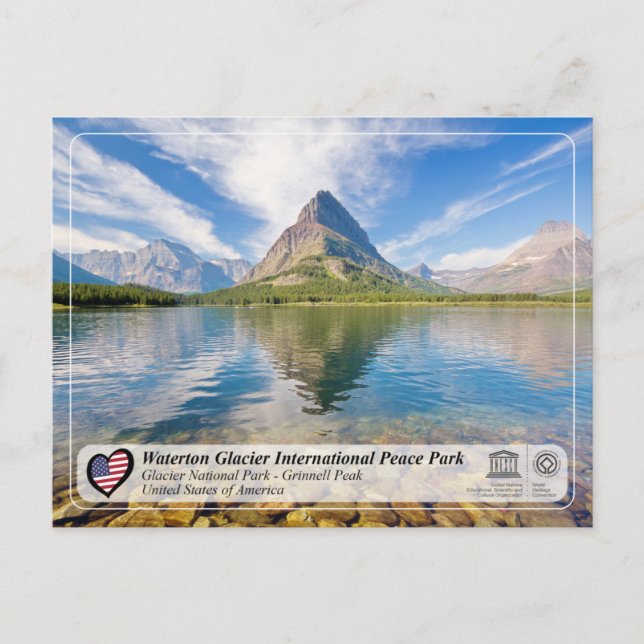 UNESCO  WHS - Glacier NP - Mount Grinnell Vykort (Framsida)