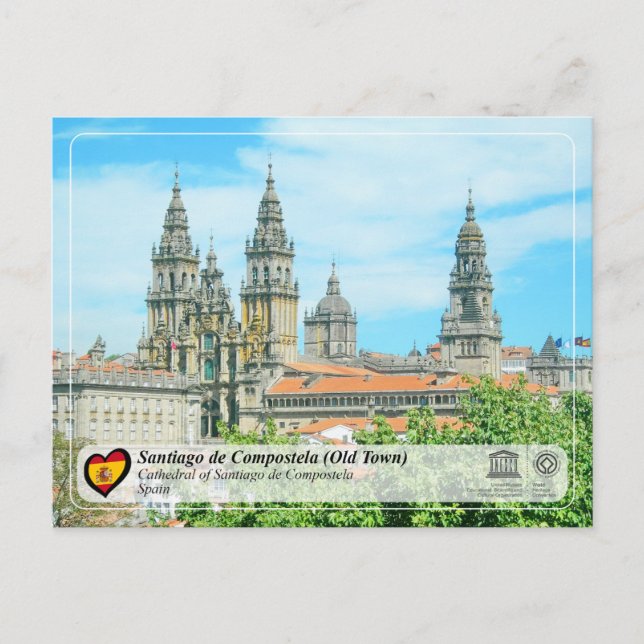 UNESCO WHS - Katedralen i Santiago de Compostela Vykort (Framsida)