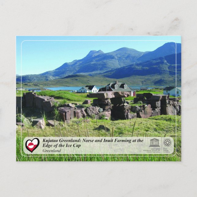 Unesco WHS - Kujataa Grönland - Inuitjordbruk Vykort (Framsida)