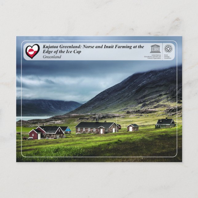 Unesco WHS - Kujataa Grönland - Inuitjordbruk Vykort (Framsida)