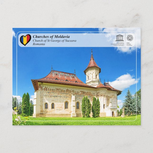 UNESCO WHS - kyrkor i Moldavien - Suceava Vykort (Framsida)