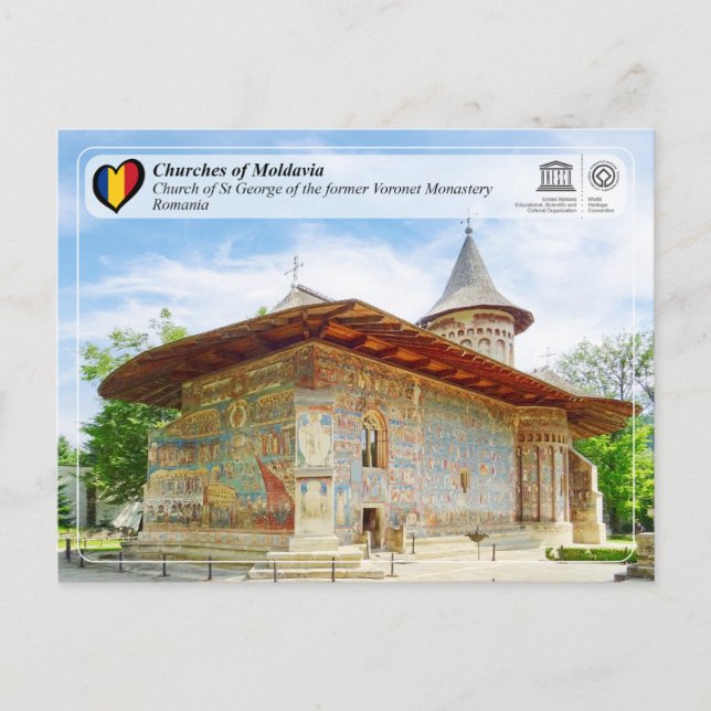 UNESCO WHS - kyrkor i Moldavien - Voroneț Vykort (Framsida)