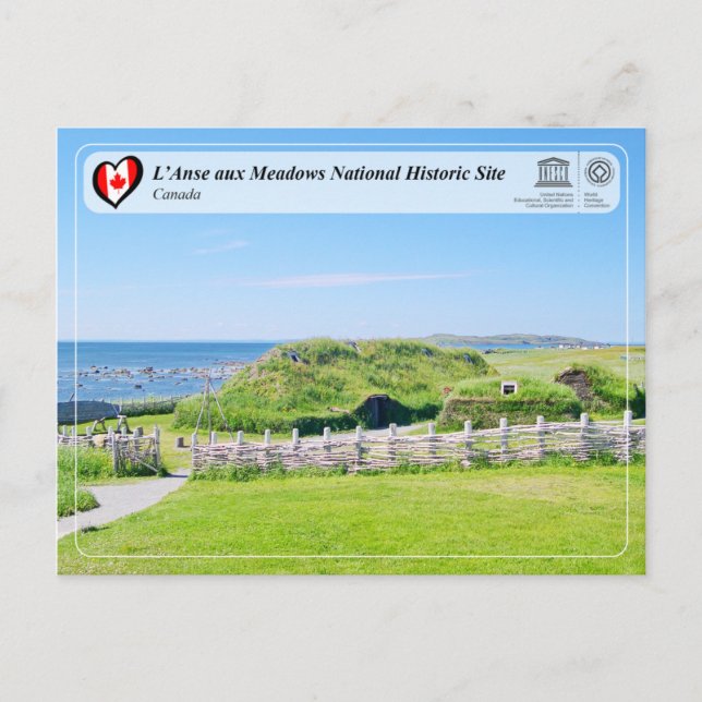 Unesco WHS - L'Anse aux Meadows Vykort (Framsida)