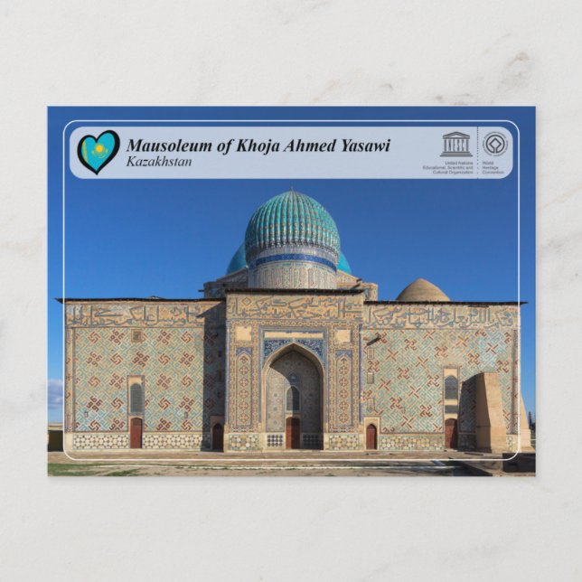 UNESCO WHS - Mausoleum of Khoja Ahmed Yasawi Vykort (Framsida)