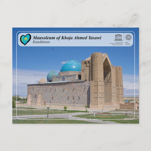 UNESCO WHS - Mausoleum of Khoja Ahmed Yasawi Vykort (Framsida)