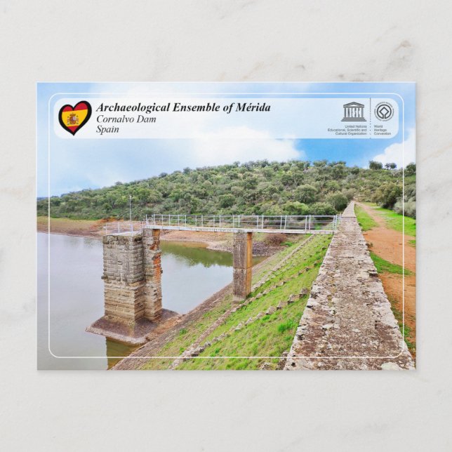 UNESCO - WHS - Mérida - Cornalvo-dammen Vykort (Framsida)
