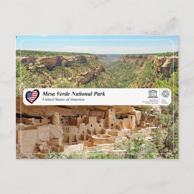 Unesco WHS - Mesa Verdes nationalpark Vykort (Framsida)