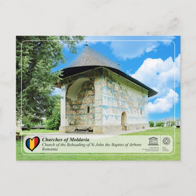 Unesco WHS - Moldaviens kyrkor - Arbore Vykort (Framsida)