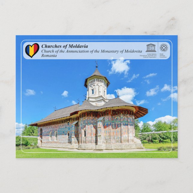Unesco WHS - Moldaviens kyrkor - Moldavien Vykort (Framsida)
