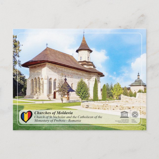 Unesco WHS - Moldaviens kyrkor - Probota Vykort (Framsida)