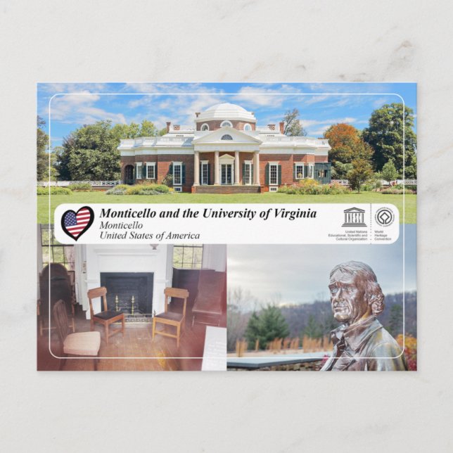 UNESCO WHS - Monticello Vykort (Framsida)