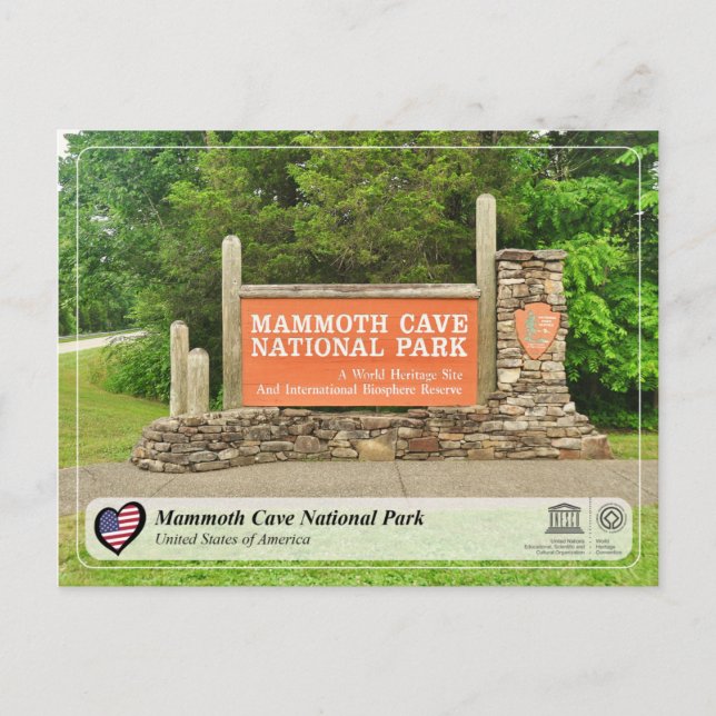 Unesco WHS - nationalparken Mammoth Cave Vykort (Framsida)