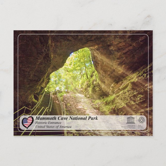 Unesco WHS - nationalparken Mammoth Cave Vykort (Framsida)