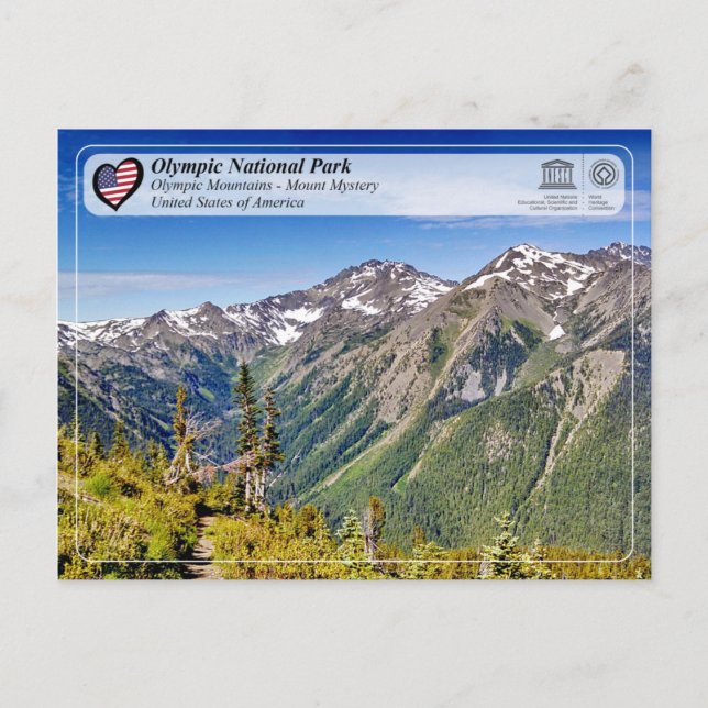 UNESCO WHS - Olympic National Park - Mount Mystopp Vykort (Framsida)