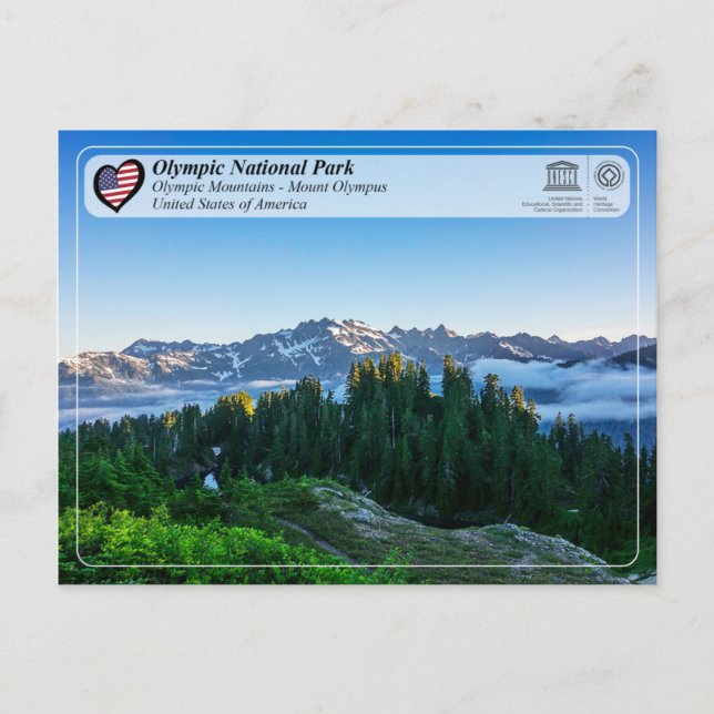Unesco WHS - Olympic National Park - Mount Olympus Vykort (Framsida)