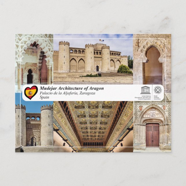 UNESCO WHS - Palacio de la Aljafería Vykort (Framsida)