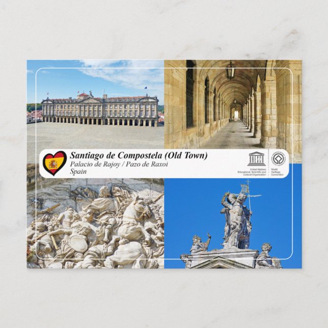 UNESCO WHS - Palacio de Rajoy / Pazo de Raxoi Vykort (Framsida)